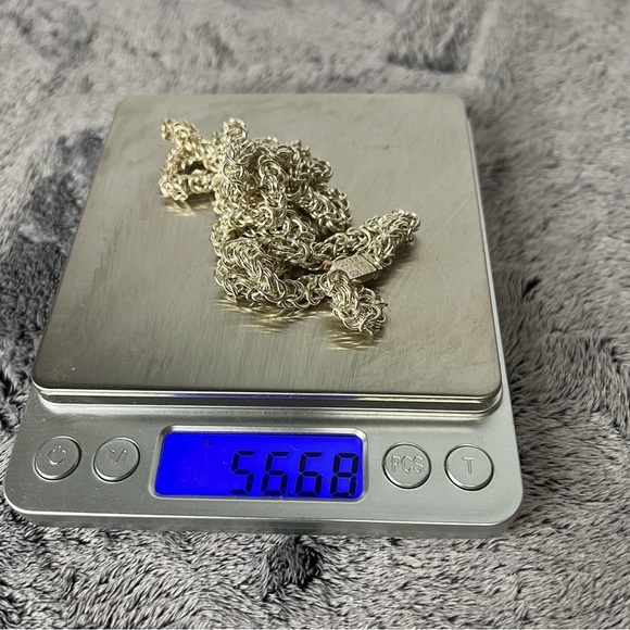 Solid Silver Byzantine Chain Necklace 56.68g TS-212 Mexico - Picture 7 of 7